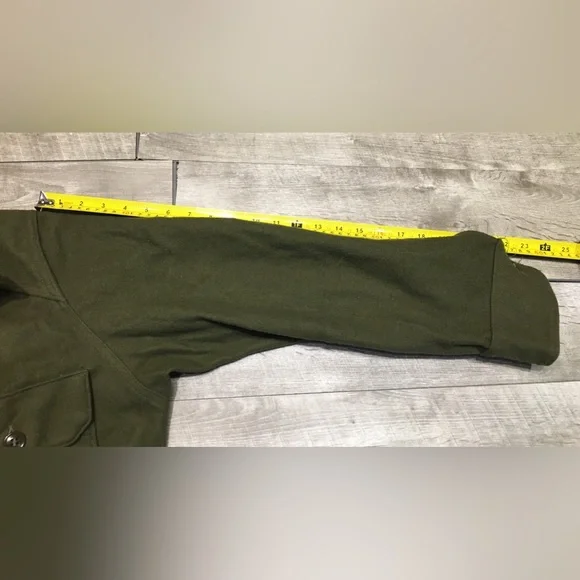 US Army OG-108 Olive Green Heavy Wool Field Shirt Jacket 1950s Vintage Medium